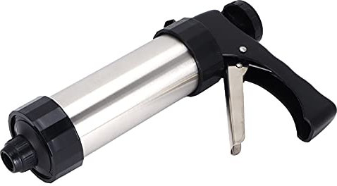 Qcwwy Kekspresse, Edelstahl Keksbereiter Presspistole Kit mit 8 Scheiben und 8 Zuckergussspitzen, einfach zu bedienen, tolles Preis-Leistungs-Verhältnis, ideale Geschenke, Material Edelstahl + ABS