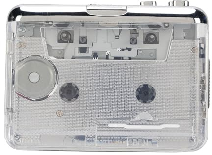 Fockety Reproductor de Casetes, Convertidor USB de Casetes a MP3, Reproductor y Grabador de Casetess Portátil con Auriculares, Control de Volumen y reversoo Automático para PC
