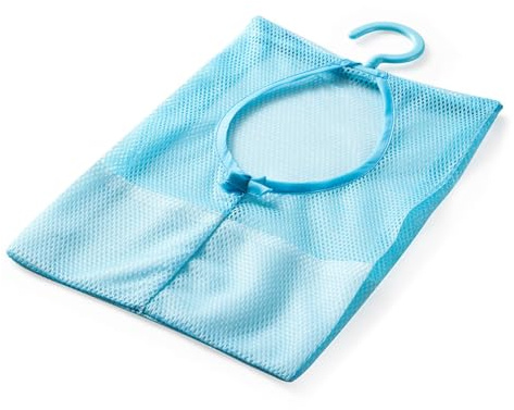Aufbewahrungsnetzbeutel zum Aufhängen 2 Stück Blau aus Pp und Polyester | Rotierender Haken, für Bad und Schlafzimmer, für Kosmetik und Geräte, Vielseitige Ordnungslösung