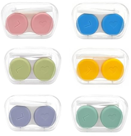COYUN 6 Pcs Custodie Per Lenti A Contatto, Custodia Portatile Per Lenti A Contatto, Porta lenti a Contatto, Occhi Sinistro E Destro, Supporto Per Lenti A Contatto Con Scatola Portaoggetti(Multicolore)