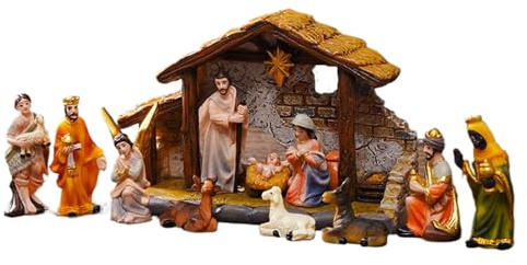 Presepe di Natale alto 3,5 cm | Figure Presepe Statue | Personaggi di Resina Artigianato Gioielli Per Tavolo Casa Famiglia Chiesa Interno Giardino Festivo