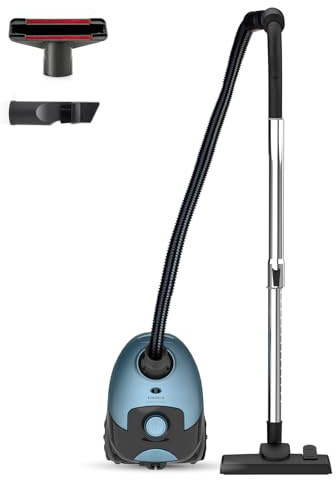 Taurus – Aspirador con Bolsa Homeland Pocket 700W | Radio de acción 7,6 m | Filtro HEPA 13 Aire Limpio | Zapata Dual Pro Air para suelos duros, alfombras y parquet | Bolsas ECO Reutilizables | Accesor