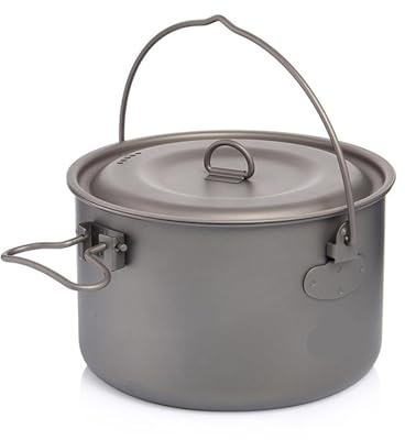 Camping Geschirr Titan Kochgeschirr Set Tourismus Kessel Outdoor Kochen Topf Braten Pan Picknick Küche Wandern Trekking(1950ML Titanium Pot)