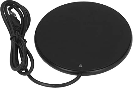 UPALDHOU Chauffe-Bougie USB, Gain de Place, Chauffe-Tasse à café, Fonction Automatique, pour la Maison, Le Bureau, Les Sorties, Plaque en Verre trempé (Black)