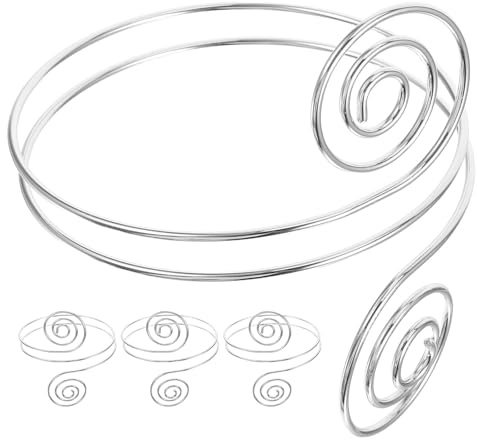TOPPERFUN 4pezzi Bracciale in Metallo da Donna Bracciale Spirale Regolabile per Parte Superiore del Braccio Gioielli in Argento per Donna Spirale in Metallo