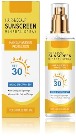 Kopfhautschutzspray Sonnenschutz LSF 30+, Haar Kopfhaut Sonnenschutz Mineral Spray, UV-Schutzspray für Scheitel & dünner Werdende Bereiche | Kopfhautschutzspray gegen Schäden und Austrocknung (1PC)