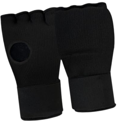 Okiyakusama Guantes Interiores de Boxeo para Niños con de Kickboxing Puños Elásticos Vendajes Acolchados Portátiles Adecuados para Entrenamiento Deportes, Negro