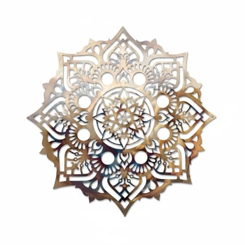 LOVIVER Wanddeko Metall Mandala Wandkunst aus Eisen Dekorative Wandbilder | in Schichten Gefertigt für Harmonische Raumgestaltung für Wohnzimmer Balkon Hochzeit Dekoration