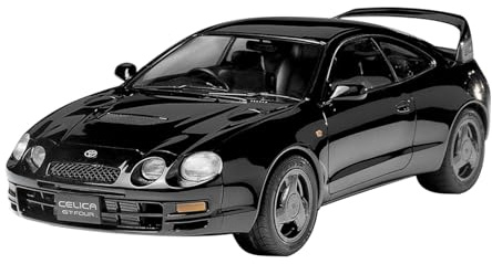 TAMIYA 24133 1:24 Toyota Celica GT-Four - originalgetreue Nachbildung, Modellbau, Plastik Bausatz, Basteln, Hobby, Kleben, Modellbausatz, Zusammenbauen, unlackiert, Schwarz