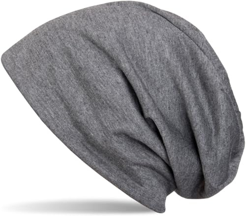 styleBREAKER Unisex tyg beanie mössa enfärgad, lätt och mjuk, lång beanie slouch beanie 04024018, mörkgrå fläckig, one size