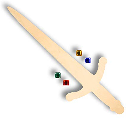 Herr Bo & Co Ritterschwert 3mm Birkensperrholz mit 4 großen Glitzersteinen