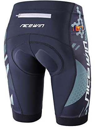 NICEWIN Pantalones Cortos de Ciclismo para Hombre con Almohadilla Pantalones Bicicleta Acolchada con Gel 4D Cortos MTB Bicicleta Pantalones Cortos Transpirables