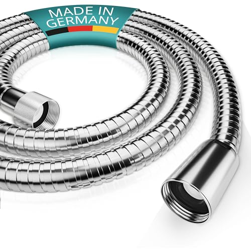 Engelbach® Duschschlauch 1,5m aus Edelstahl - Brauseschlauch mit Standard Anschluss - Flexibel & Trinkwassergeprüft - Made in Germany
