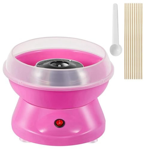 Desikixudy MáQuina de AlgodóN de AzúCar para NiñOs, MinimáQuina EléCtrica de AlgodóN de AzúCar con Placa una de Salpicaduras para Fiestas Infantiles en Casa, Enchufe de la UE