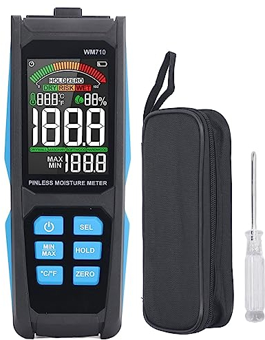 Holzfeuchtemessgerät, Stiftloses Feuchtigkeitsmessgerät Mit Farb-LCD-Display, WM710 Digitaler Feuchtigkeitsdetektor, Wandfeuchtesensor Für Wände, Holz, Mauerwerk, Beton, Putz
