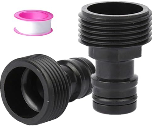 Confezione da 2 connettori maschio per rubinetto da giardino da 3/4, raccordi per irrigazione BSP maschio da 3/4 per adattatore filettato per rubinetto (set di 3)