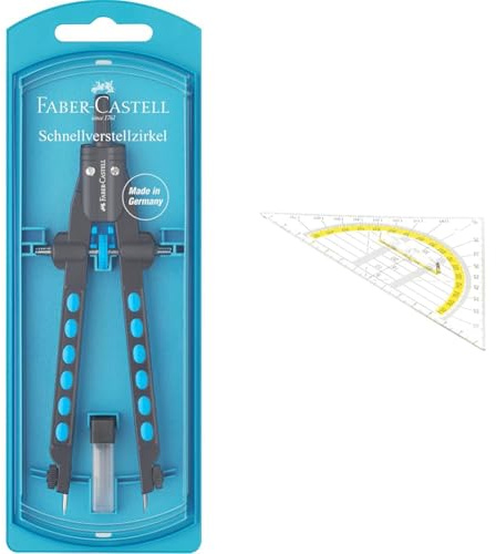 Faber-Castell 174340 - Schnellverstell Zirkel, Factory, blau, 1 Stück