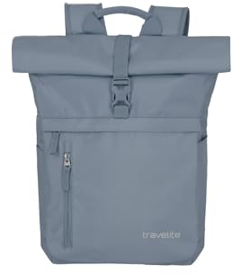 Travelite Handgepäck Rucksack, Laptop Rucksack 15,6 Zoll, BASICS, Reiserucksack Rolltop Funktion, 60 cm, 35 Liter