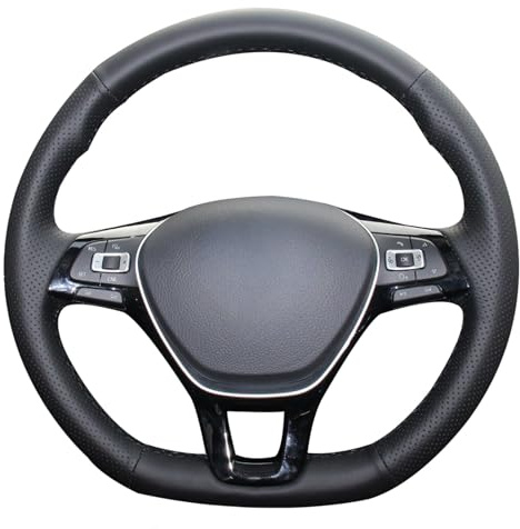 MEWANT Passgenauer Lenkradbezug zum Nähen für Golf 7 | Golf 7 / Golf Sportsvan / Polo 5 / Polo 6 / Up! / Arteon / Passat B8 / Passat Variant / Caddy Atmungsaktiv Langlebig
