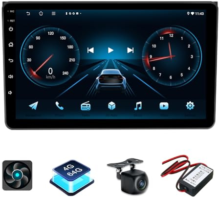 Kovanda 4+64GB Android 13 Autoradio für Audi A4 B6 2000-2009 mit Wireless Carplay und Android Auto, 9 Zoll Touchscreen Radio mit GPS WiFi Bluetooth AM FM RDS SWC AHD Rückfahrkamera+Canbus