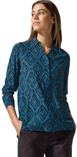 Cecil Blusa Larga Estampada para Mujer, Celestial Aqua Blue, XL