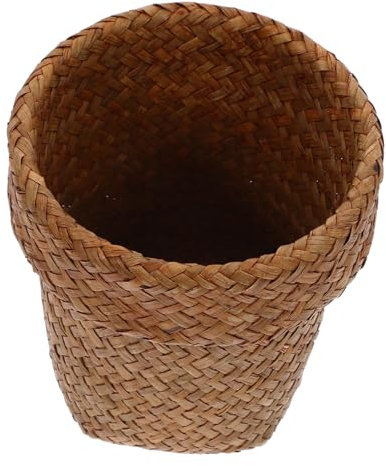 Garneck Seagrass Woven Basket Plant Baskets for Indoor Plants Hand-made Storage for Room