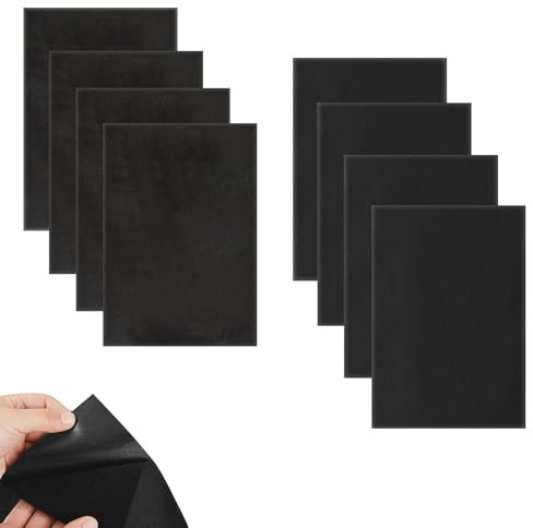 OdiuK 8 Stück Klettverschluss zum Nähen, 20x30cm Klettband zum Nähen, Klettband Breit Schwarz Klett zum Nähen, Klettstreifen für Textilien Schuhe Kleidung&Sofa(Ohne Klebstoff)