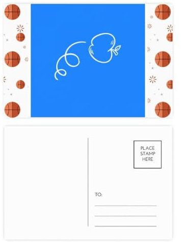 Parabolische Flugbahn, Bewegung, Obst, Basketball, Postkarten-Set, Dankeskarte, Versandseite, 20 Stück