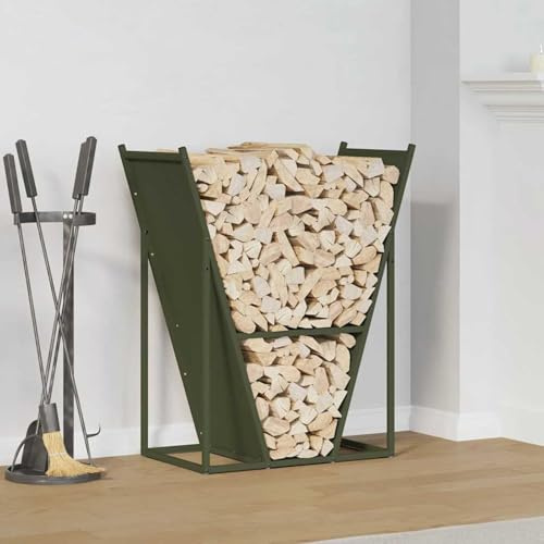 LAPOOH Firewood Rack Olive Green 69.5x35x81 cm Cold-rolled steel-864180