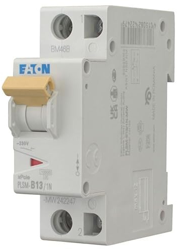Eaton PLSM-B13/1N-MW Leitungsschutzschalter 13A 1P+N 1-polig+N B-Charakteristik LS-Schalter (242247 ALT 244775)