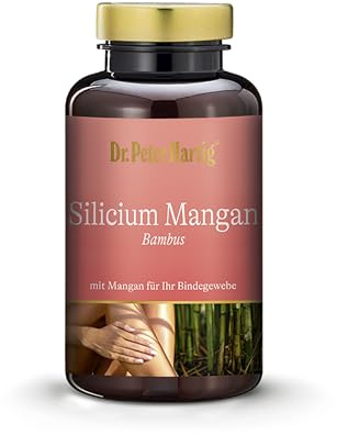 Dr. Peter Hartig Silicium Mangan Bambus, 120 Kapseln, 2-Monats-Vorrat, vegan, lactose-, hefe- und glutenfrei
