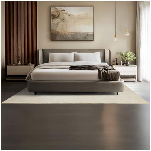 tectake® Tappeto Salotto, Tappeto Pelo Corto, Tappeti Salotto Design Elegante, Tappetino morbido, Lavabile in Lavatrice, Ideale per Sala da Pranzo, Camera, Studio, Soggiorno - Beige - 160 x 230 cm