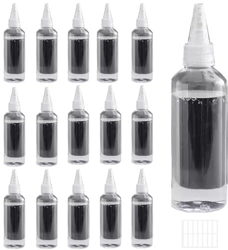 Ksnowqi 16 Pezzi Bottiglia Squeeze di Plastica, Squeeze Bottle 50ml, Biberon Cucina Piccoli, Trasparente Bottiglia Bottiglie da Spremere per Squeeze con Tappi, per Ketchup, Senape, Mayo