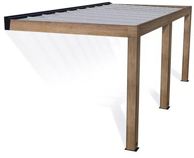 Canopia by Palram Lean To Cedar Wood Pergola Polycarbonate Panels Patio Cover Helsinki 3x6m