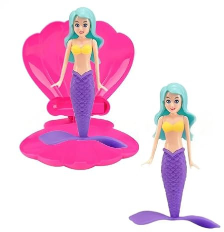 Little Mermaid Toy Pool Shell, Summer Swimming Water & Dive Toys, Party Supplies & More (Purple Tail - 1pc)