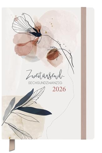 Terminkalender Classic Timer Blütenzauber - Kalender 2026 - Korsch-Verlag - Eine Woche auf 2 Seiten - Terminplaner - 13 cm x 18,5 cm