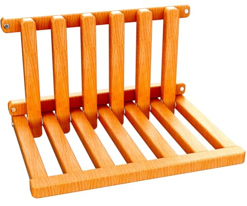 The folding stool is made of beech wood and can withstand 400 pounds. The surface is coated with Transparent paint and polished. Used for changing shoes, showering, folding bedside table(Walnut paint)