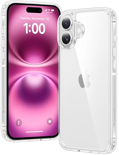 Voyahülle Clear Case for iPhone 16 Plus, Ultra Thin, Shockproof TPU Cover, Anti-Yellowing, Crystal Clear, Phone Case for Apple iPhone 16 Plus - Clear