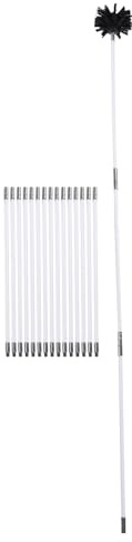 Acouto Vent Cleaner Kit, Chimney Brush with Flexible Rods for Fireplace, Stainless Steel Liner Compatible, Efficient Creosote Removal, Safe Bottom-Up for Brick Chimneys (Black)