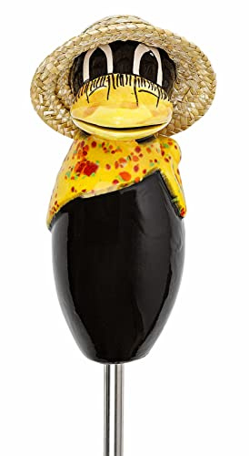 Manufaktur Lichtbogen Gartenfigur Rabe aus Keramik 17 cm hoch Gartendeko
