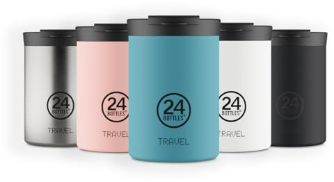24BOTTLES Travel Tumbler - Mug Isotherme Cafe et The 350 ml, Tasse Isotherme 100% Hermétique, Thermos 6h Hot et 24h Cold, Bouteille Gourde Isotherme Inox Écologique au Design Italien, Powder Blue