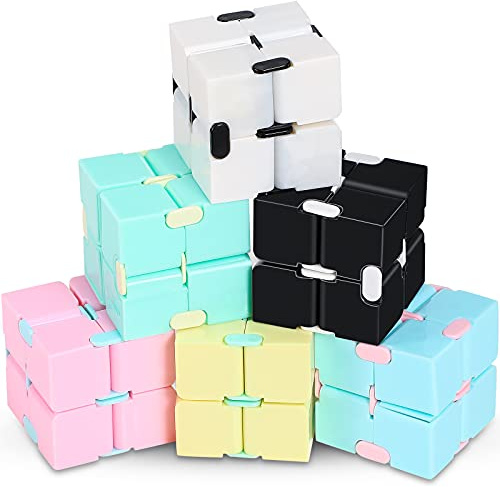 Skylety 6 Pieces Cube Toy, Stress and Anxiety Relief Cube, Mini Durable Stress Relieving Toy for Adults Anxiety Relief