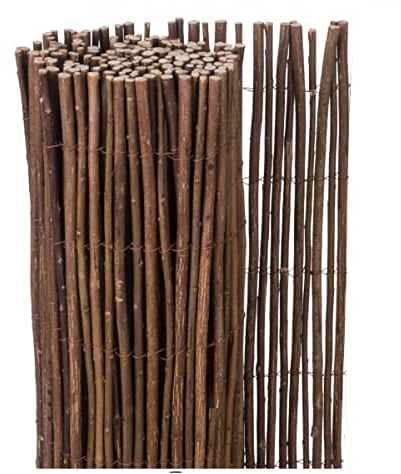 Generisch Weidenmatte Sichtschutzmatte natürlicher Sichtschutz Weidematte Sichtschutzzaun Natur Zaun Premium Gartenzaun Weidenzaunmatte für Garten Balkon und Terrasse 5m x 180 cm