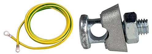 as - Schwabe Erdungskabel – 3 m Erdungsleiter - Erdungsleitung mit 1 Ringöse A8 / 16mm² & 1 Erdschuh A10 / 16mm² – gelb/grün I 70869 & 20117 Erdklemme, Anschlussklemme für Erdungsstange/Kreuzerder
