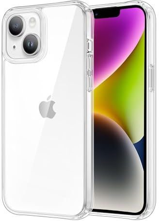 iCatchy for iPhone 14 Case/iPhone 13 Case 6.1-Inch, Shockproof Bumper Phone Cover, Anti-Yellowing Clear Back Compatible with iPhone 14/13 (Clear)