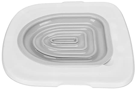 Katzentoiletten-Trainingssystem, Professionelles Katzentoiletten-Trainings-Set Universal wiederverwendbarer Kitty-Toiletten-Trainer-Urinalsitz mit Rillendesign blaues Tablett (Weißes Tablett, 1 graue