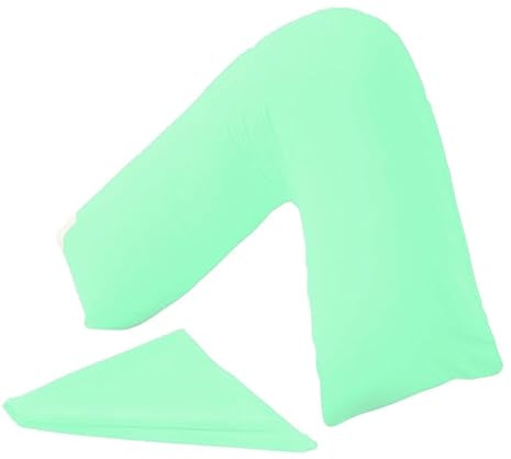 Buzzbuy Fodera per federa a forma di V, 100% policotone, supporto per schiena e collo, ortopedica per gravidanza/allattamento, solo fodera per federa a V (verde menta)