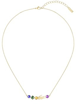 Lacoste Ohrstecker, Gliederarmband oder Gliederhalskette für Damen Kollektion DEVA aus Geldgoldfarb, Necklace