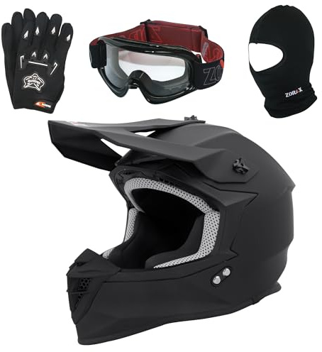 Zorax ZOR-X303 Motocross Helmet + Gloves + Goggles + Balaclava