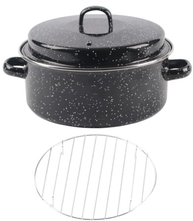 Ciieeo Roasting Pan Roaster Pot Lid Cooking Pan Roasting Multi-function Cookware Safe for Occasions